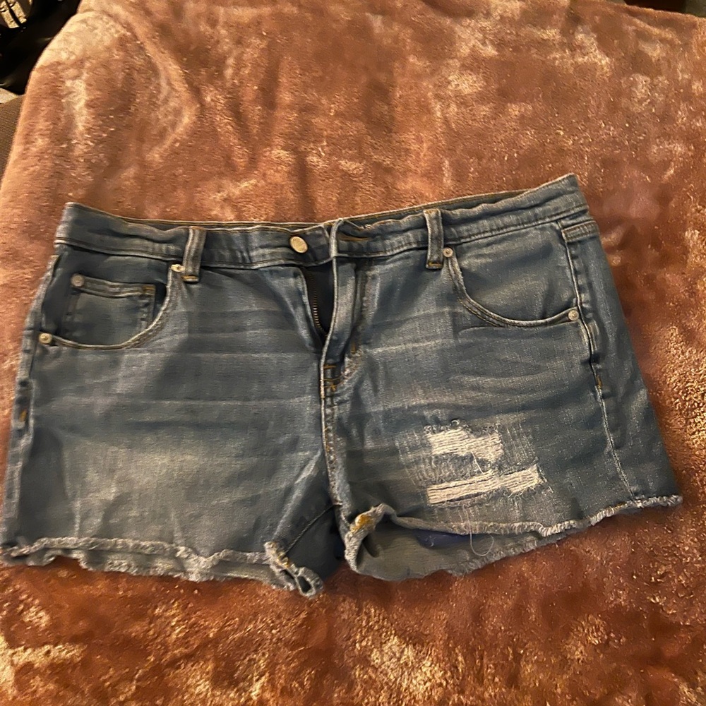 Distressed Denim Shorts